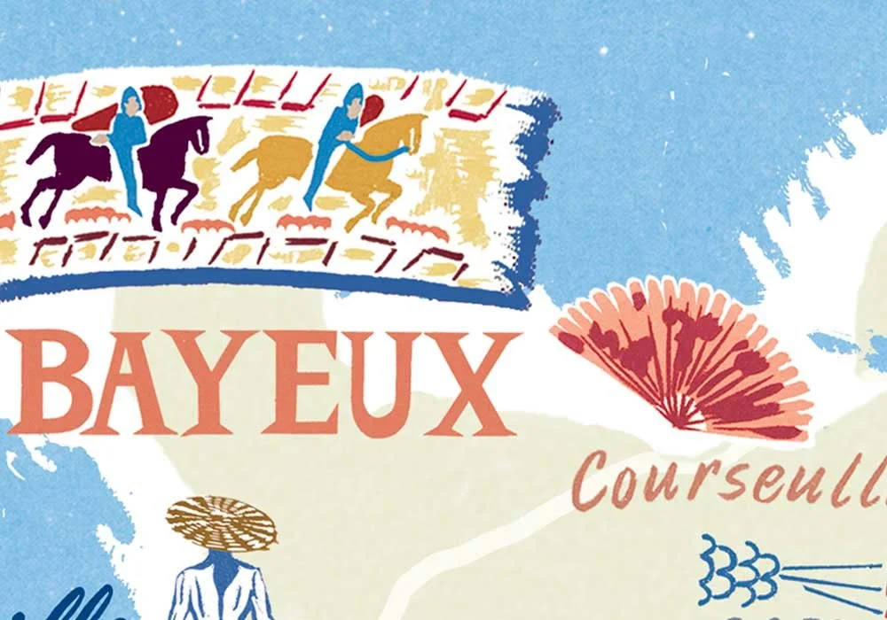 Textile History Map Illustration of France