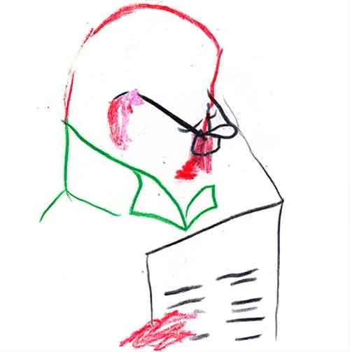 Commuter with newspaper – drawn fast