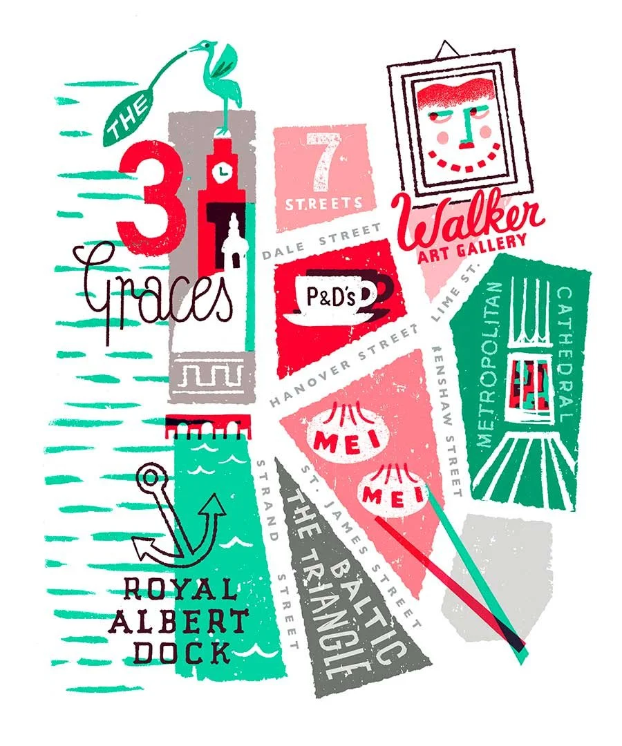 Illustrated Liverpool City Map | Anna Simmons — Anna Simmons ...