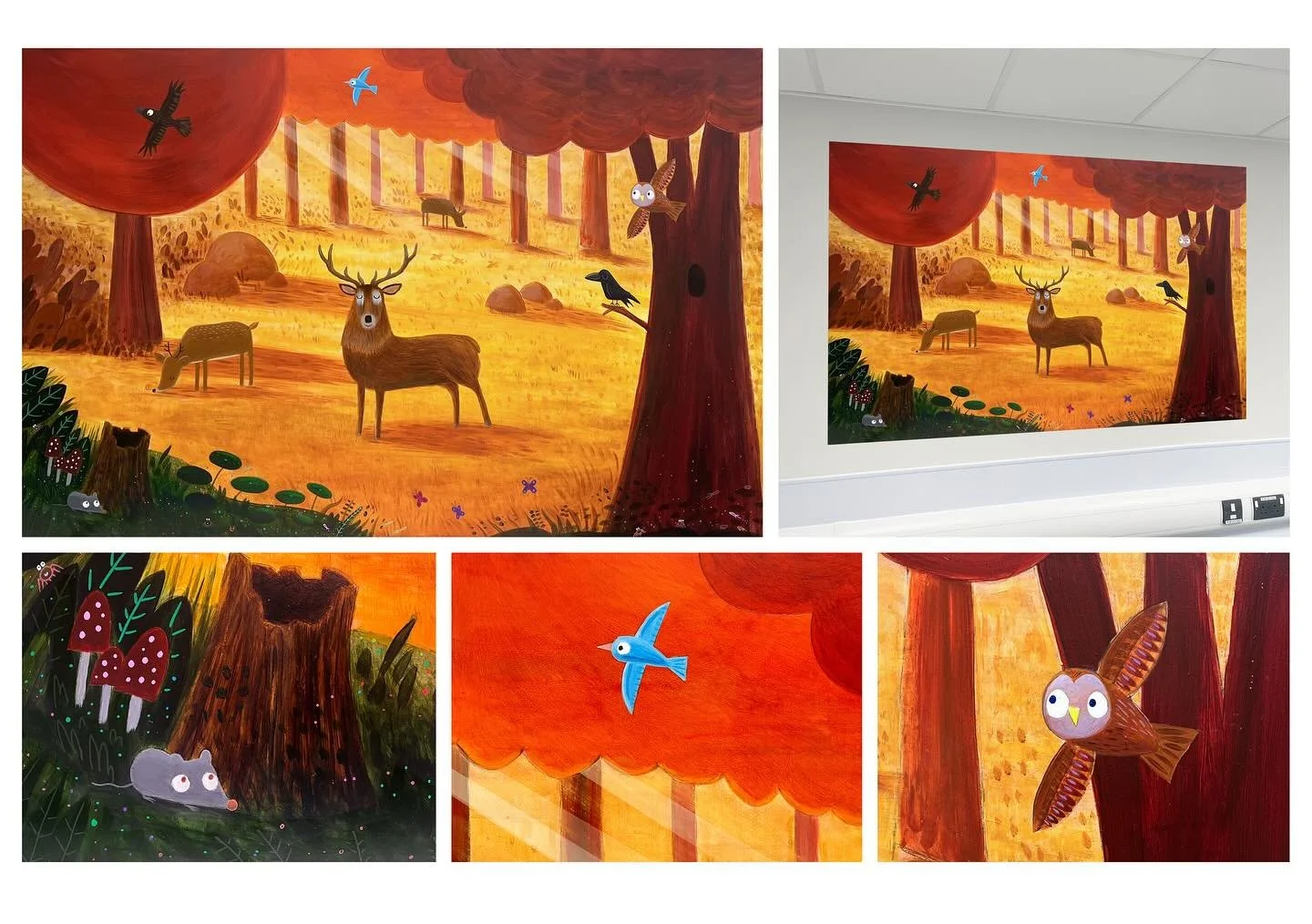 In detail look at my recent project for Plymouth Hospital #mural #muralart #illustration #artwork #kidslitart #childrensbookillustration