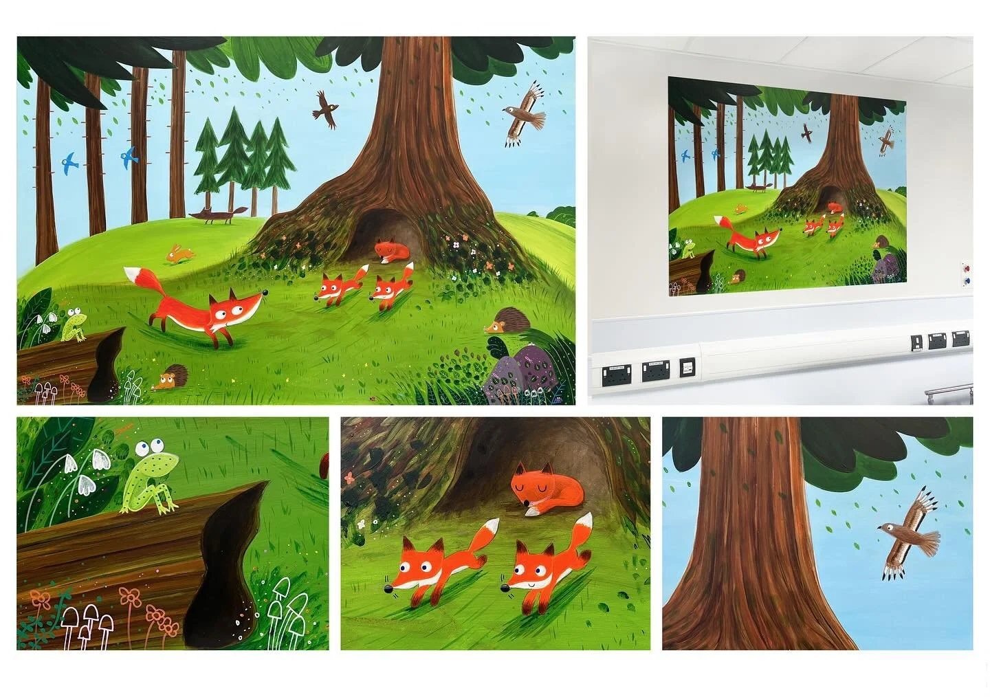 In detail look at one of my murals for Plymouth Hospital #mural #illustration #kidlitart #artwork #illustratoroninstagram