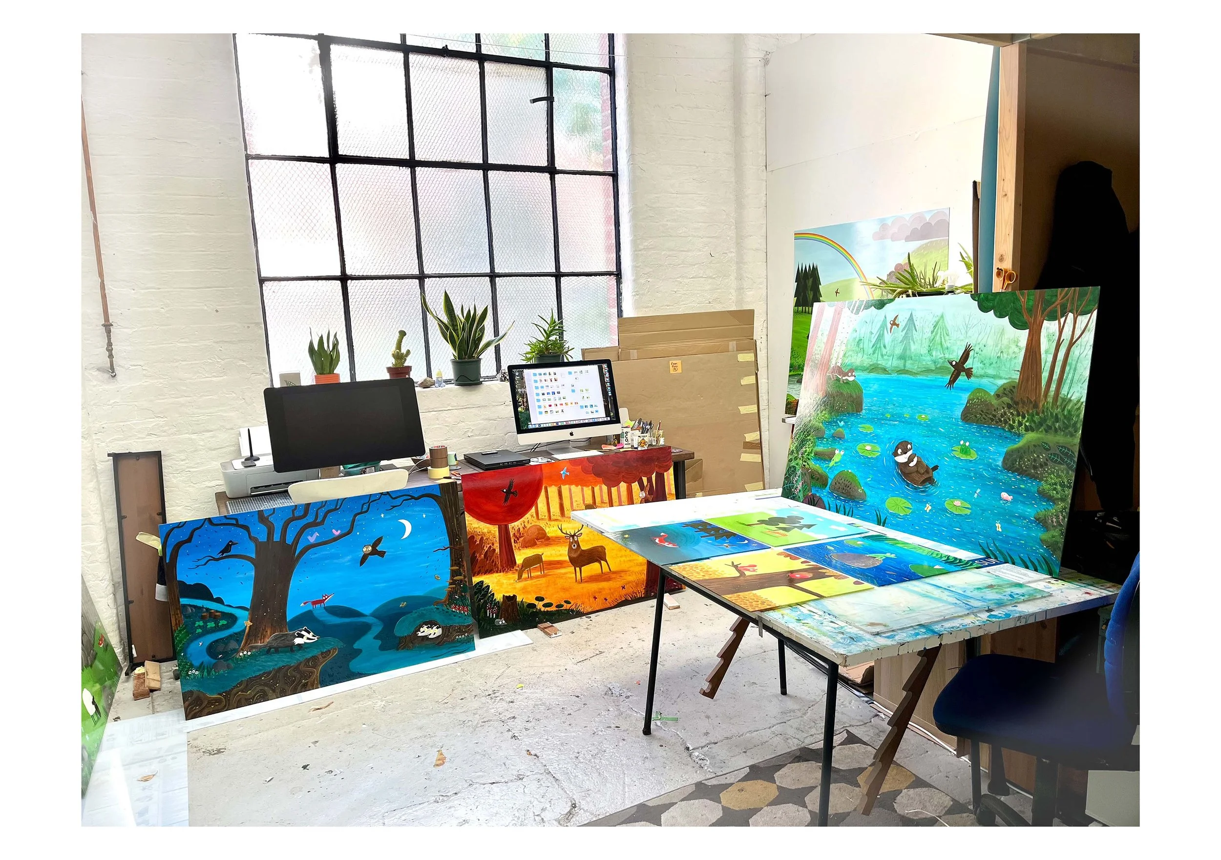 Studio with Plymouth Hospital murals