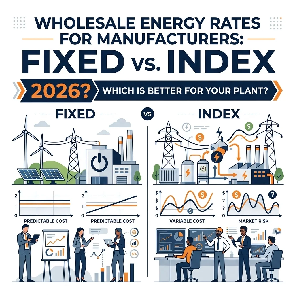 Wholesale Energy Rates for Manufacturers: Fixed vs. Index: Which Is Better For Your Plant in 2026?