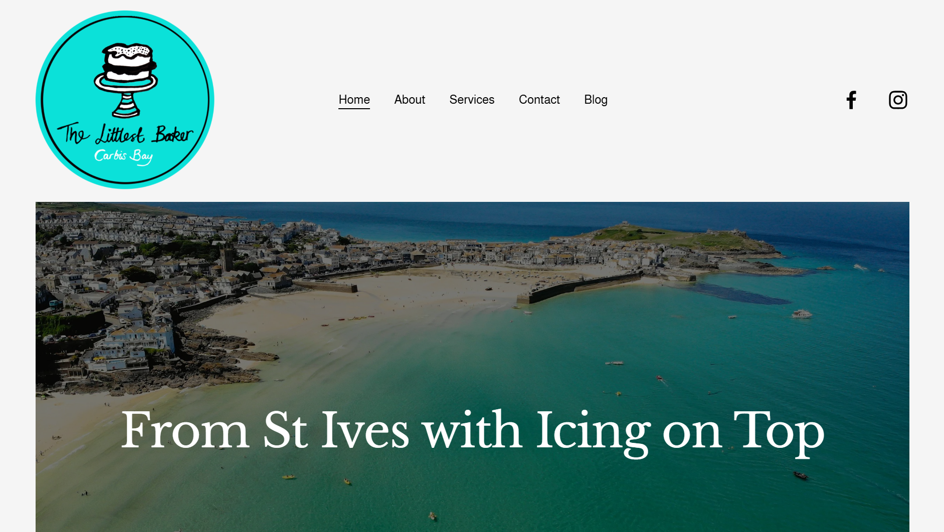 The Littlest Baker website homepage built by Tide & Ink in Cornwall.