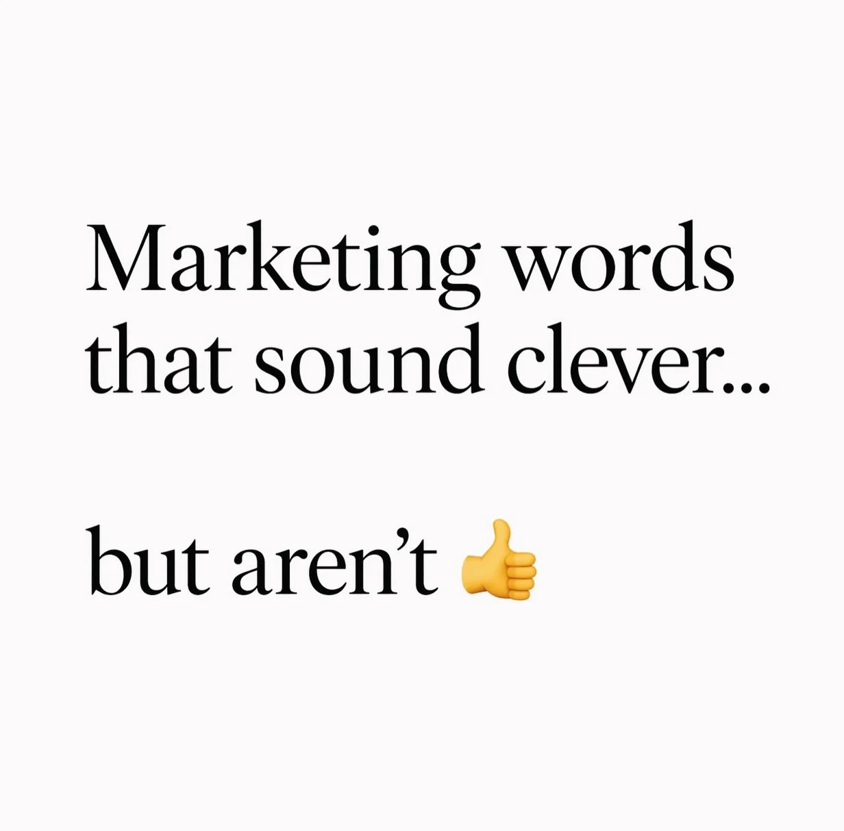 You don&rsquo;t need to understand
marketing words.

SEO.
CTA.
Strategy.

Looks impressive.

Mostly isn&rsquo;t.

It&rsquo;s just:

✅ Say what you do
✅ Show people
✅ Tell them what to do next

That&rsquo;s marketing.

Happy Thursday 🩵