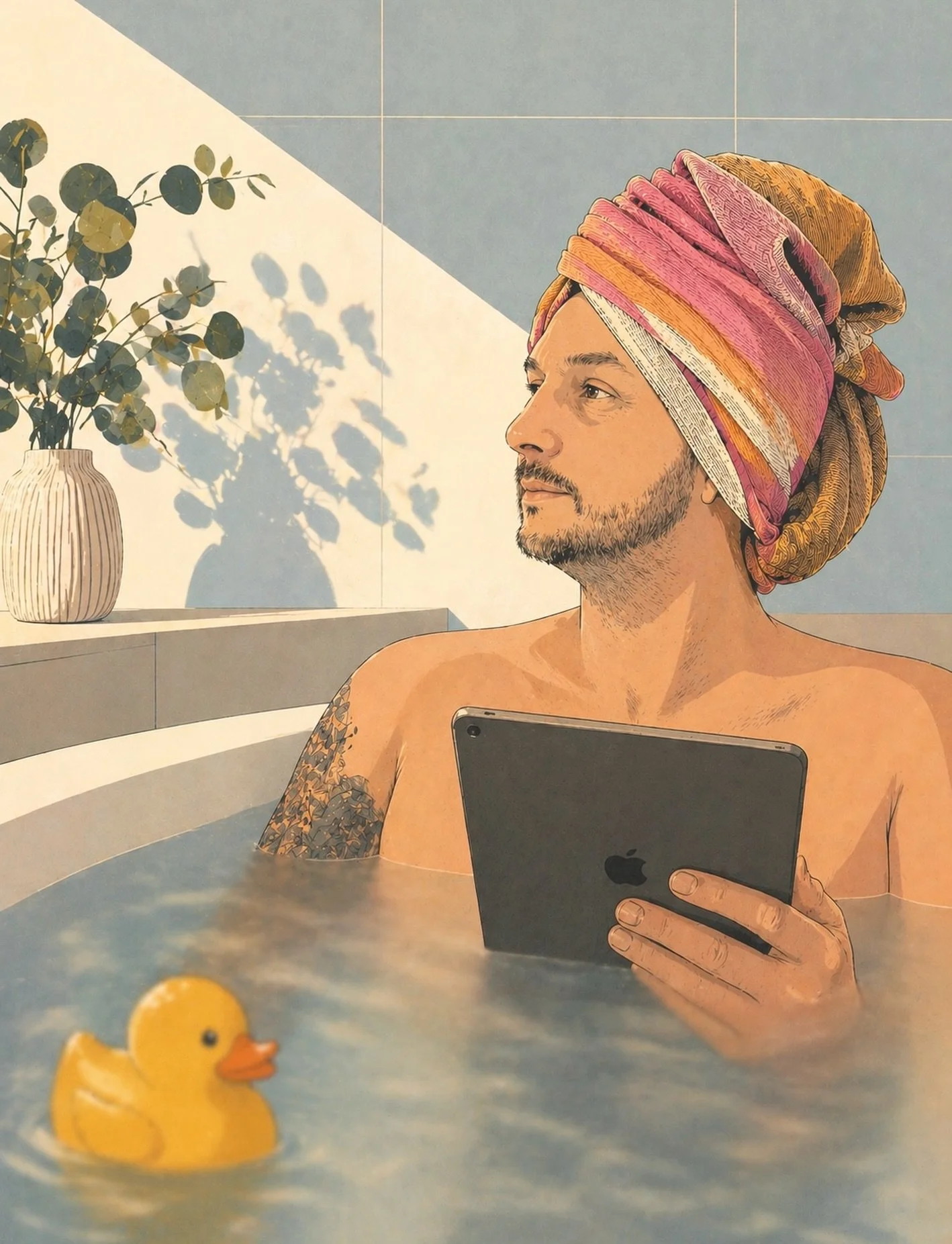 Found something out today. 

The bath is an elite workspace.

Quiet.
Warm.
No interruptions.
No unnecessary conversation.

Managed socials.
Wrote blogs.
Took calls.
Planned work.

Highly productive.

I&rsquo;ve had three baths today.