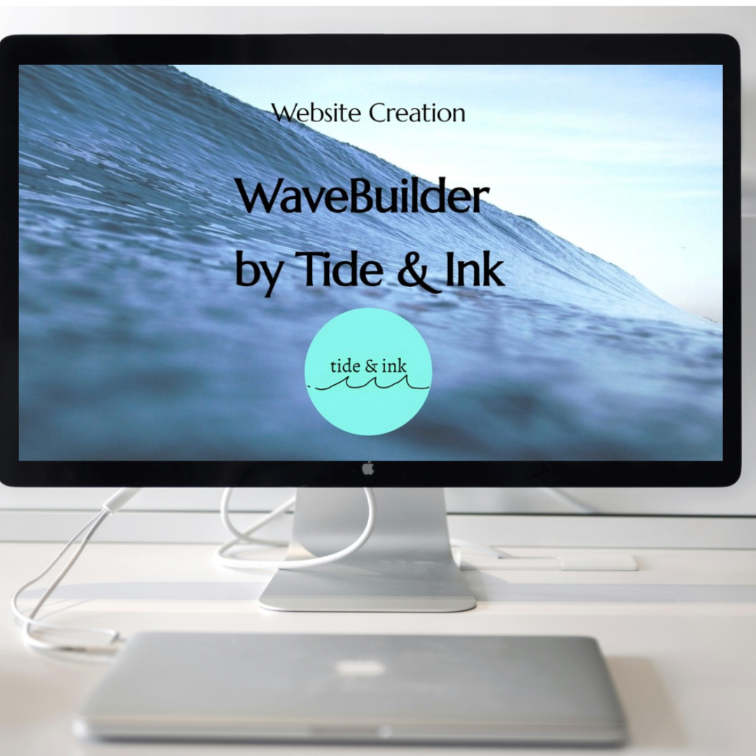 iMac showing Tide and Ink website creation services page, highlighting professional web design.