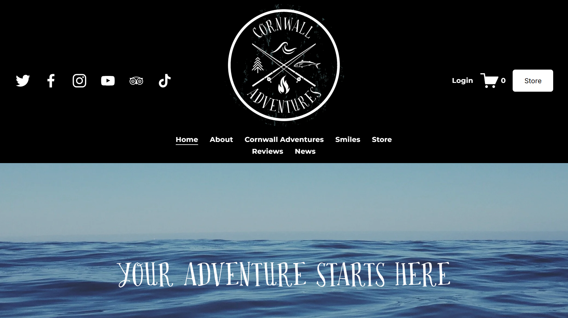 Cornwall Adventures, a guided fishing experience website built by Tide and Ink in Cornwall.