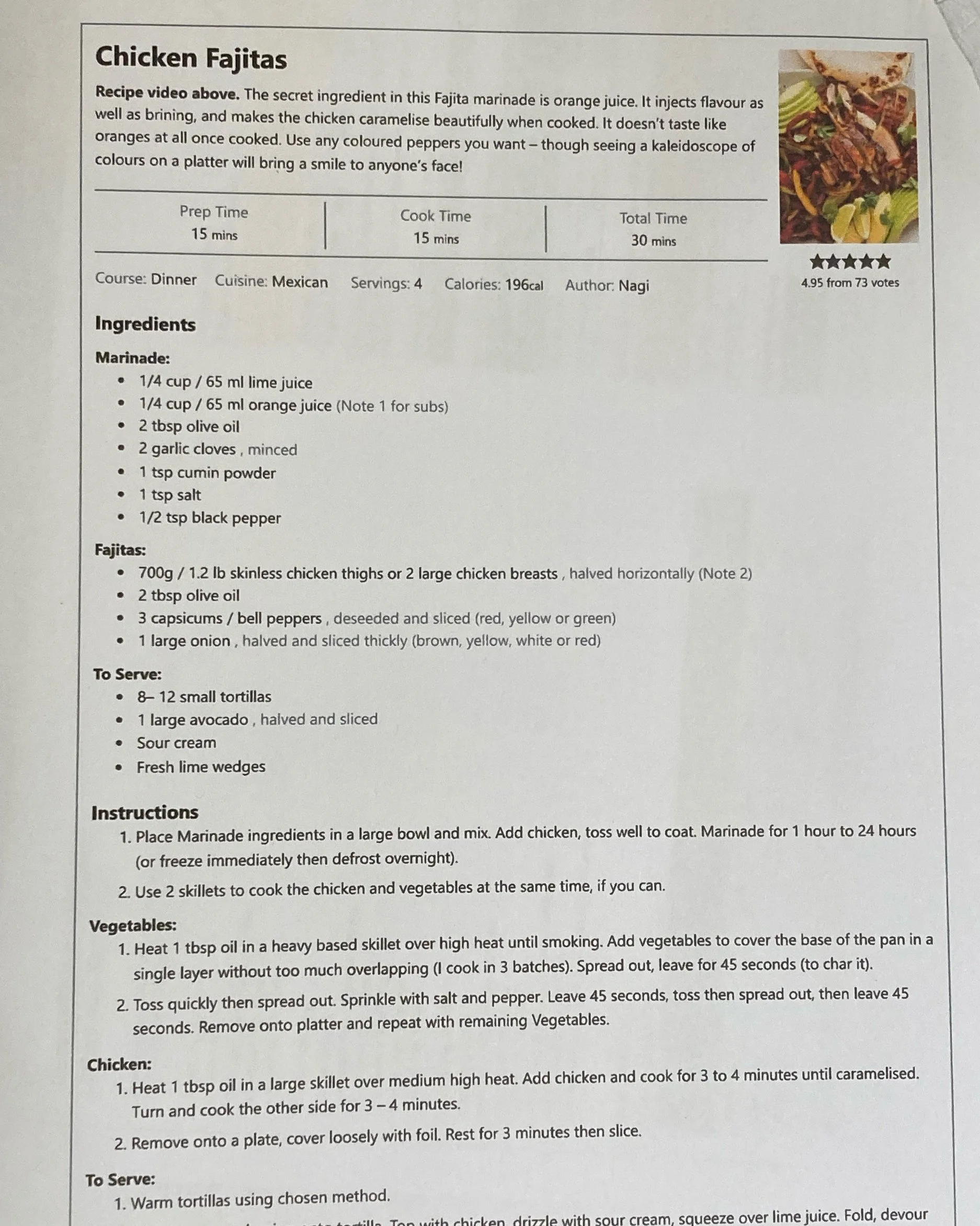 Day 3 Lunch Recipe