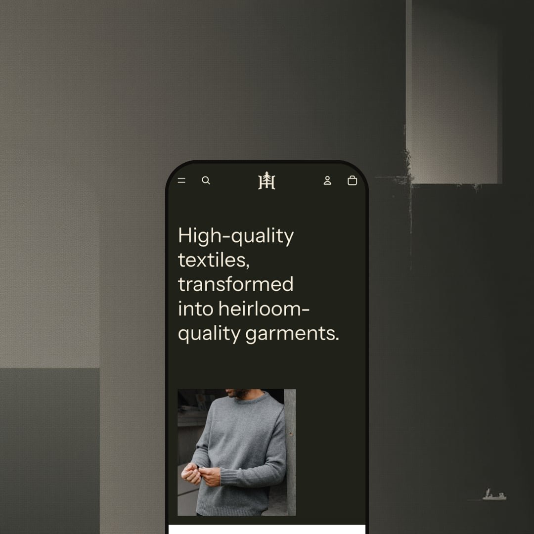 A composite image showing one version of the Heritage Shopify theme by Shopify displayed on smartphone screens. Each screen showcases the theme's adaptation for different niches.