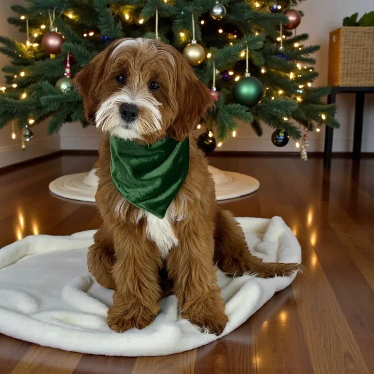 Noble - Mini Goldendoodle - Expected weight 20 lb - 

Red tuxedo, such a smart boy. He has therapy dog qualities. We just are smitten with him!