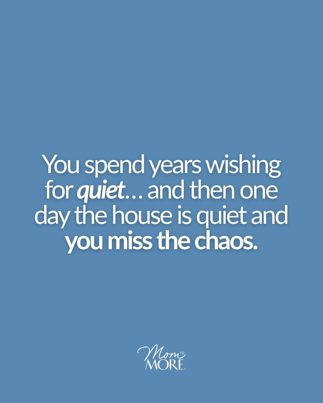 For years, I remember thinking&hellip; can we just have a little quiet? 😅

Quiet from the constant questions.
Quiet from the running through the house.
Quiet from the chaos of backpacks, carpool, sports schedules, and the never-ending mess.

And the