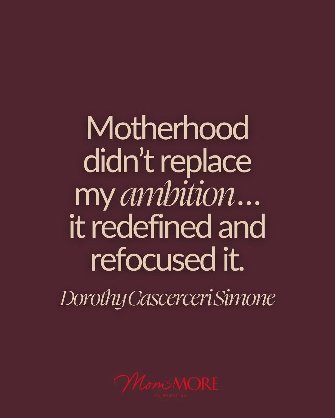 What moms can relate to this? ✋🏼

I loved hearing Dorothy Cascerceri Simone put words to something so many women feel but don&rsquo;t always know how to say. Becoming a mother didn&rsquo;t erase her ambition. It redefined it. It refocused it. And ho