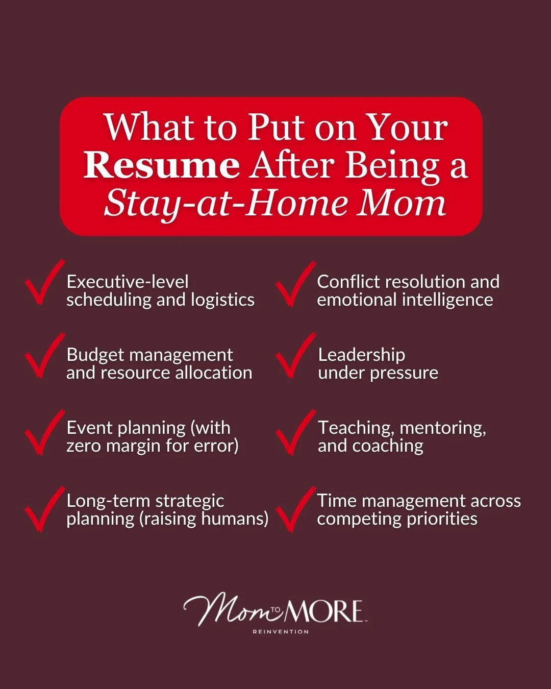 For years, you were told you &ldquo;stepped away&rdquo; from the workforce.

But the truth is&hellip; you never stopped working.

You managed schedules that shifted daily.
You negotiated conflict without a handbook.
You planned budgets, coordinated l