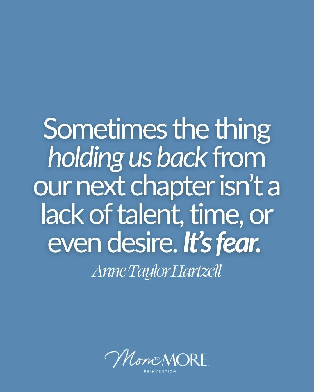 Comment &ldquo;ANNE&rdquo; and I&rsquo;ll send you the full episode of Mom To MORE&reg; ❤️

Sometimes the biggest thing standing between us and our next chapter isn&rsquo;t talent, timing, or even desire&hellip; it&rsquo;s fear.

In this episode of M