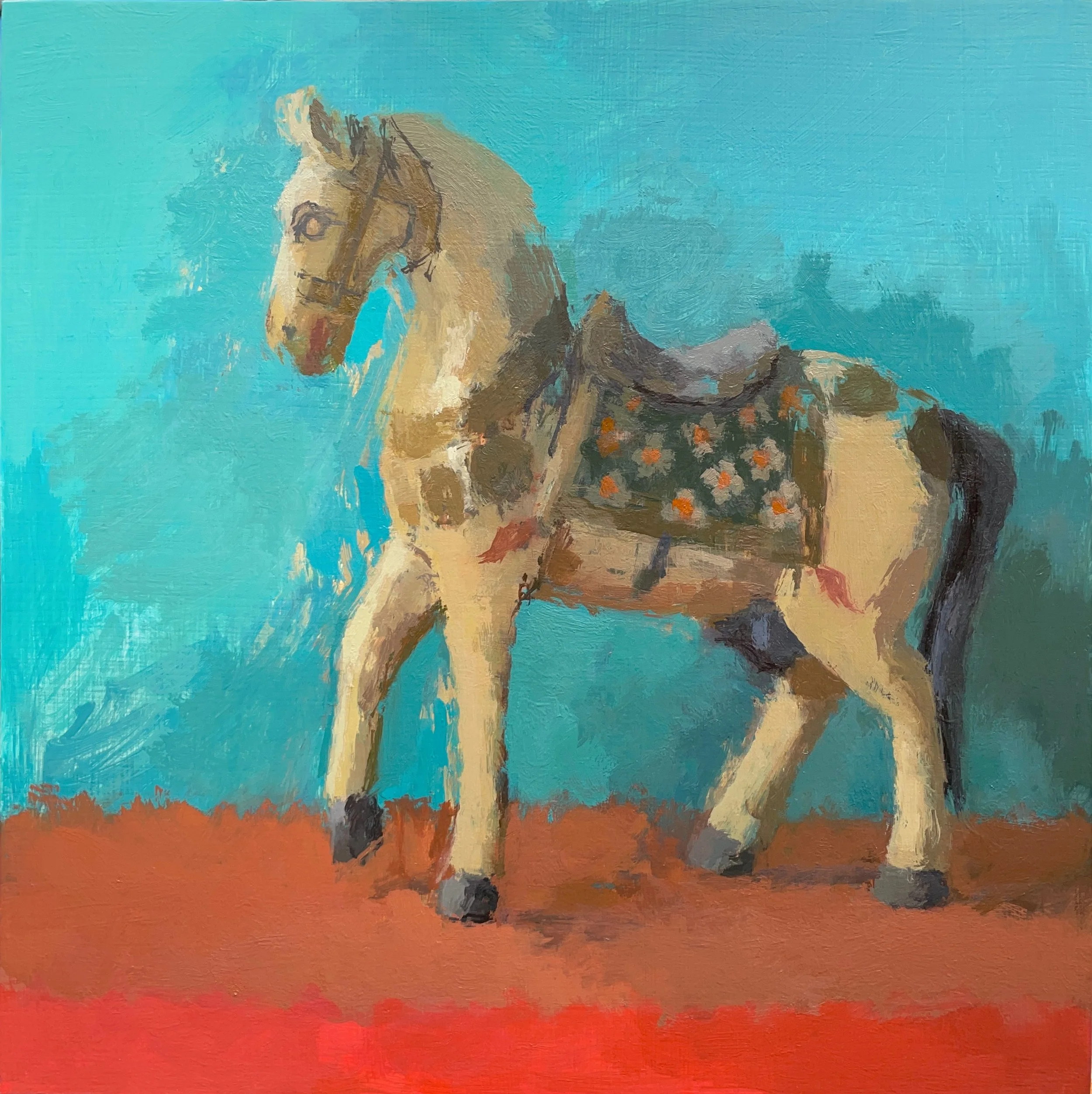 Indian Wedding Horse, 2026, oil on panel, 25x25cm