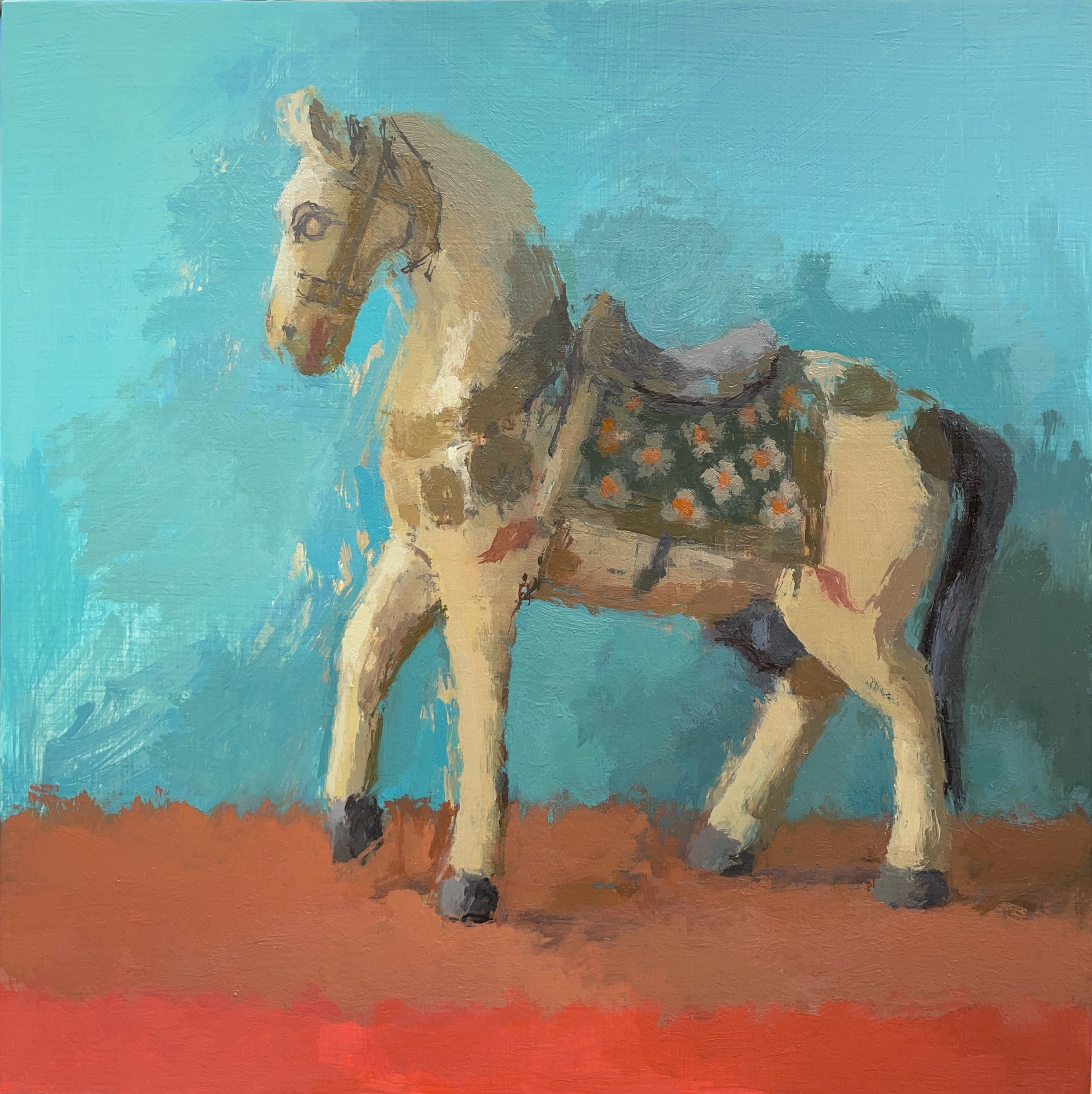 Indian Wedding Horse, 2025, oil on panel, 25x25cm