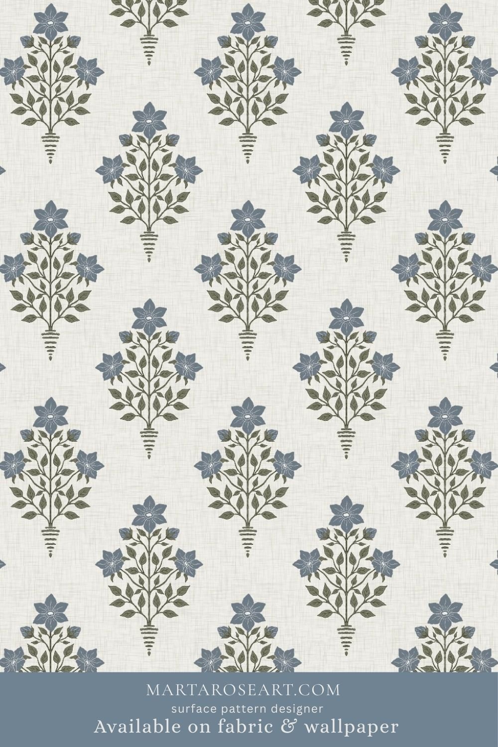 pattern design featuring delicate floral block print