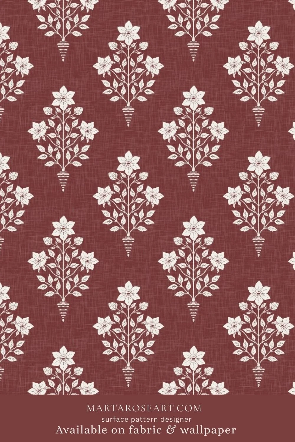 pattern design featuring delicate floral block print