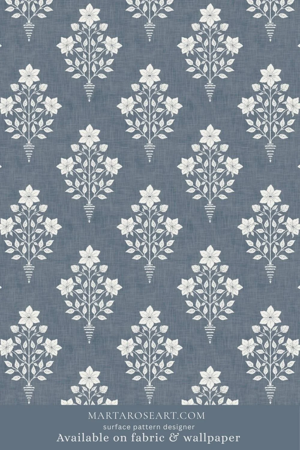 pattern design featuring delicate floral block print