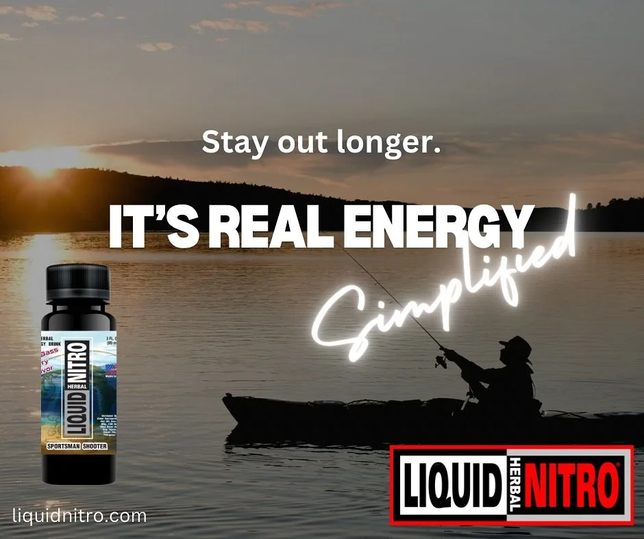 Sometimes you need to stay out a little longer to get that fish on 🎣 
.
.
.
Big Bass Berry Sportsman Shooter is your secret weapon.  Tacklebox friendly and ready when you need it!  Get some @ liquidnitro.com
.
.
.
#madeinusa🇺🇸 
#liquidnitro
#energ