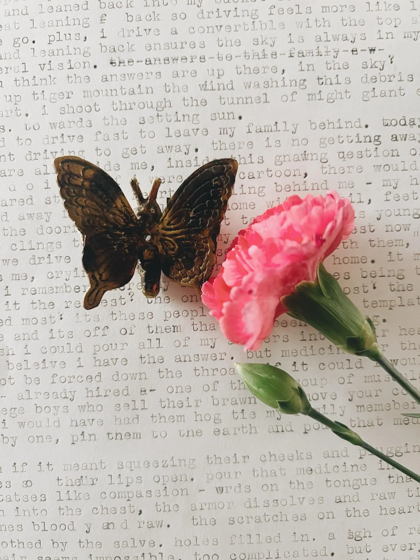 follow the butterflies &mdash; Keep pink flowers on your desk &mdash; Type streams of consciousness on the vintage typewriter &mdash; Ask for signs &mdash; Stay open to possibilities &mdash; Slow down &mdash; create art in the midst of the chaos &mda