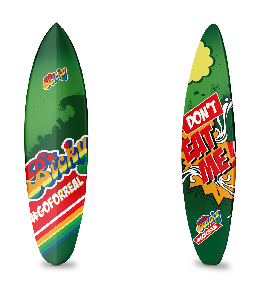 Bicky #GoForReal surfboards als merkactivatie