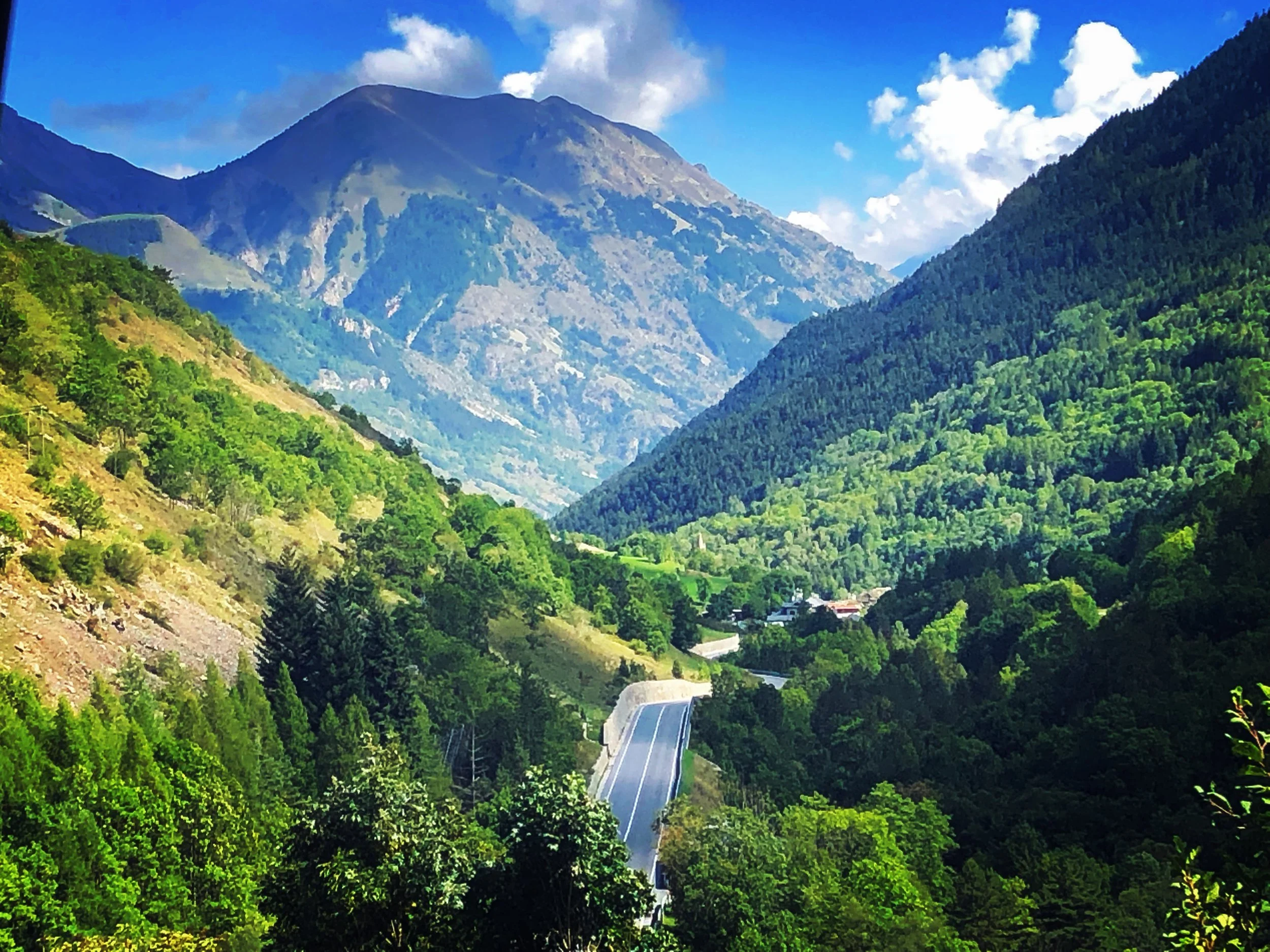 Mountain road in Italy on a road trip