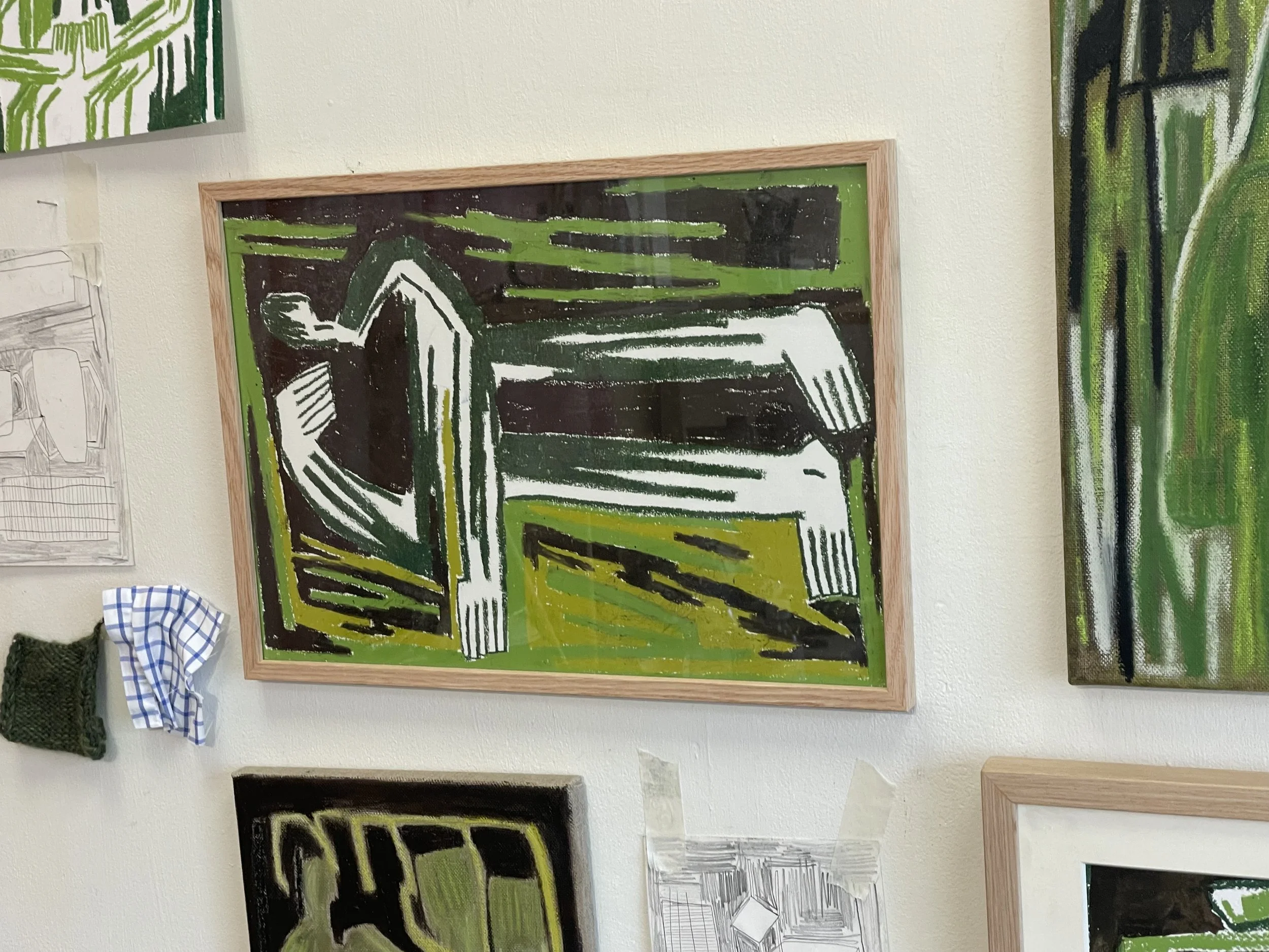 ‘Græs'
Oliepastel på papir
A3
I ramme af egetræ.
2600 DKK