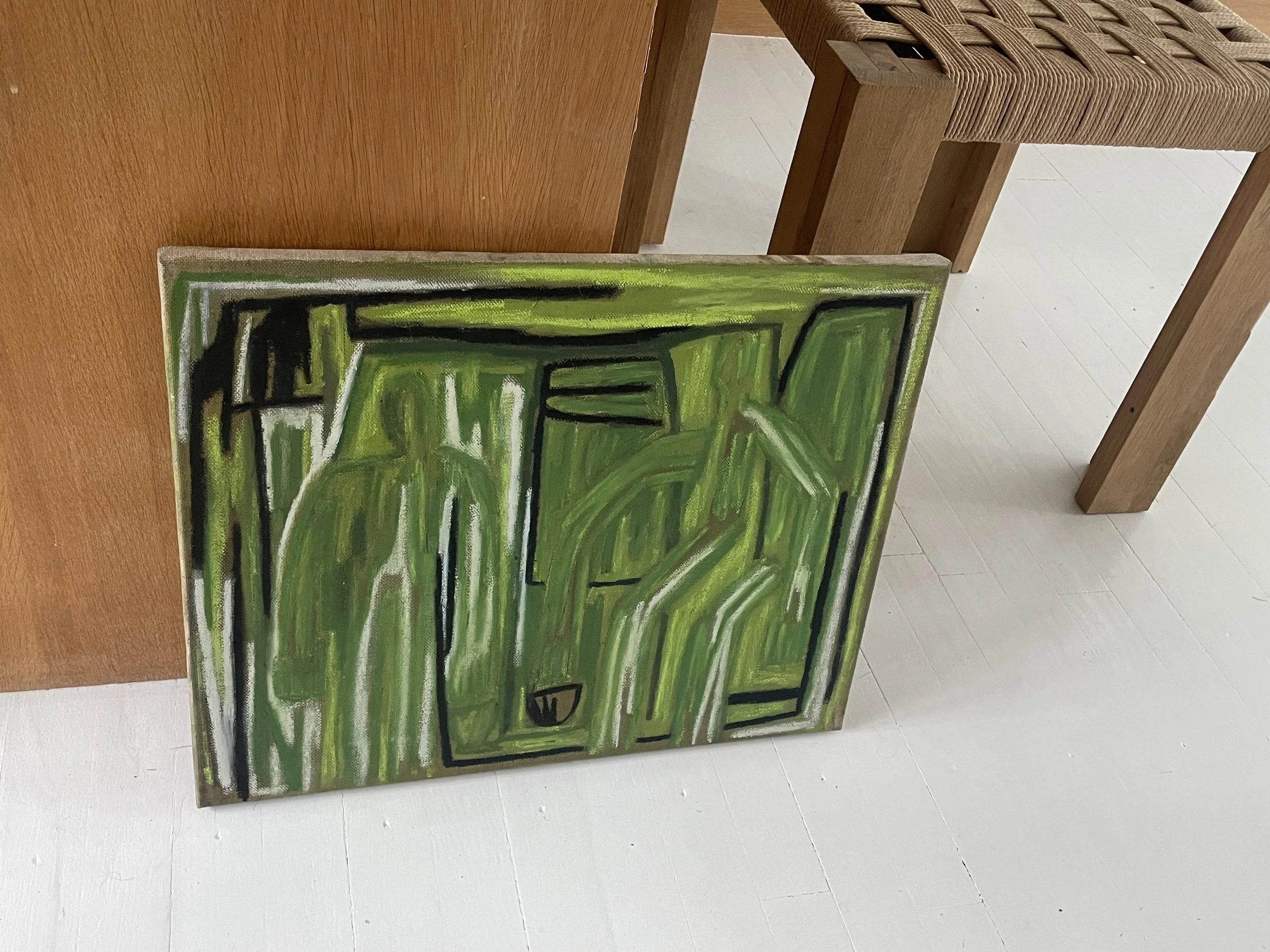 'Efterårets grøn med hvile'
Olie og oliepastel på hørlærred
50 x 40
5200 DKK