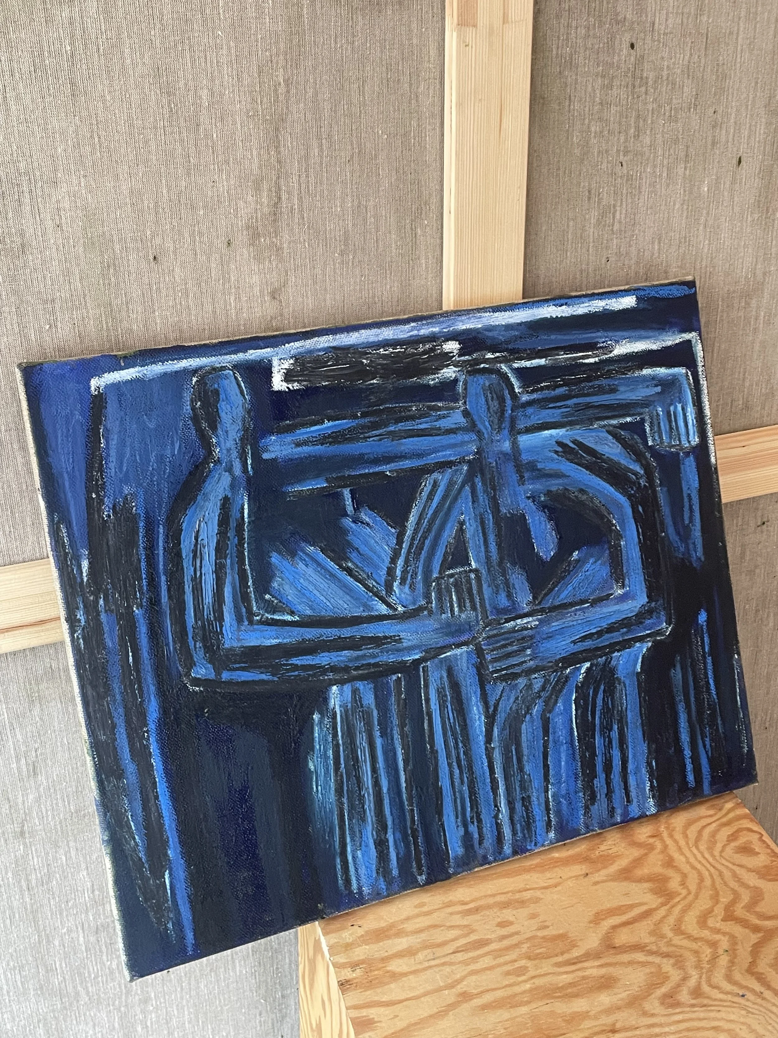 'Fine blå nat'
Olie og oliepastel på hørlærred
40 x 50
5200 DKK