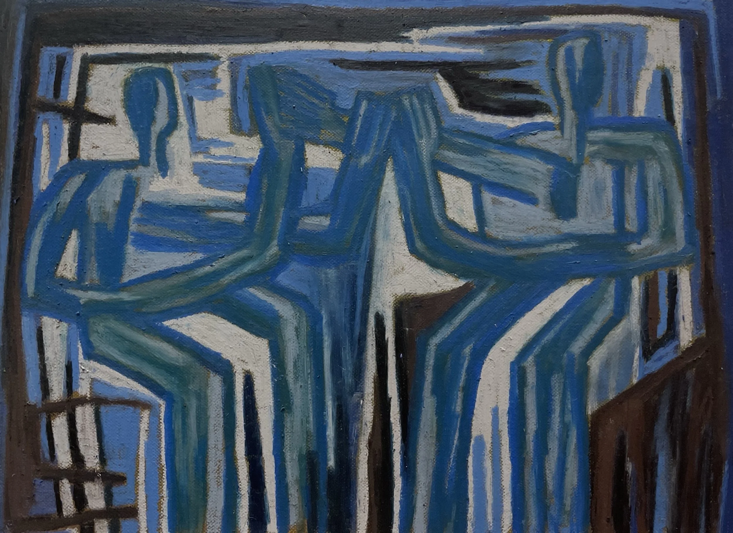 'Hvilende i nattens klare blå'
Olie og oliepastel på hørlærred
40 x 30
5200 DKK