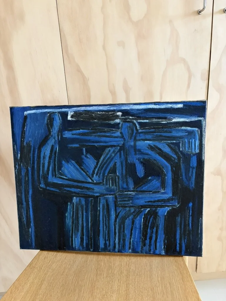 'Fine blå nat'
Olie og oliepastel på hørlærred
40 x 50
5200 DKK