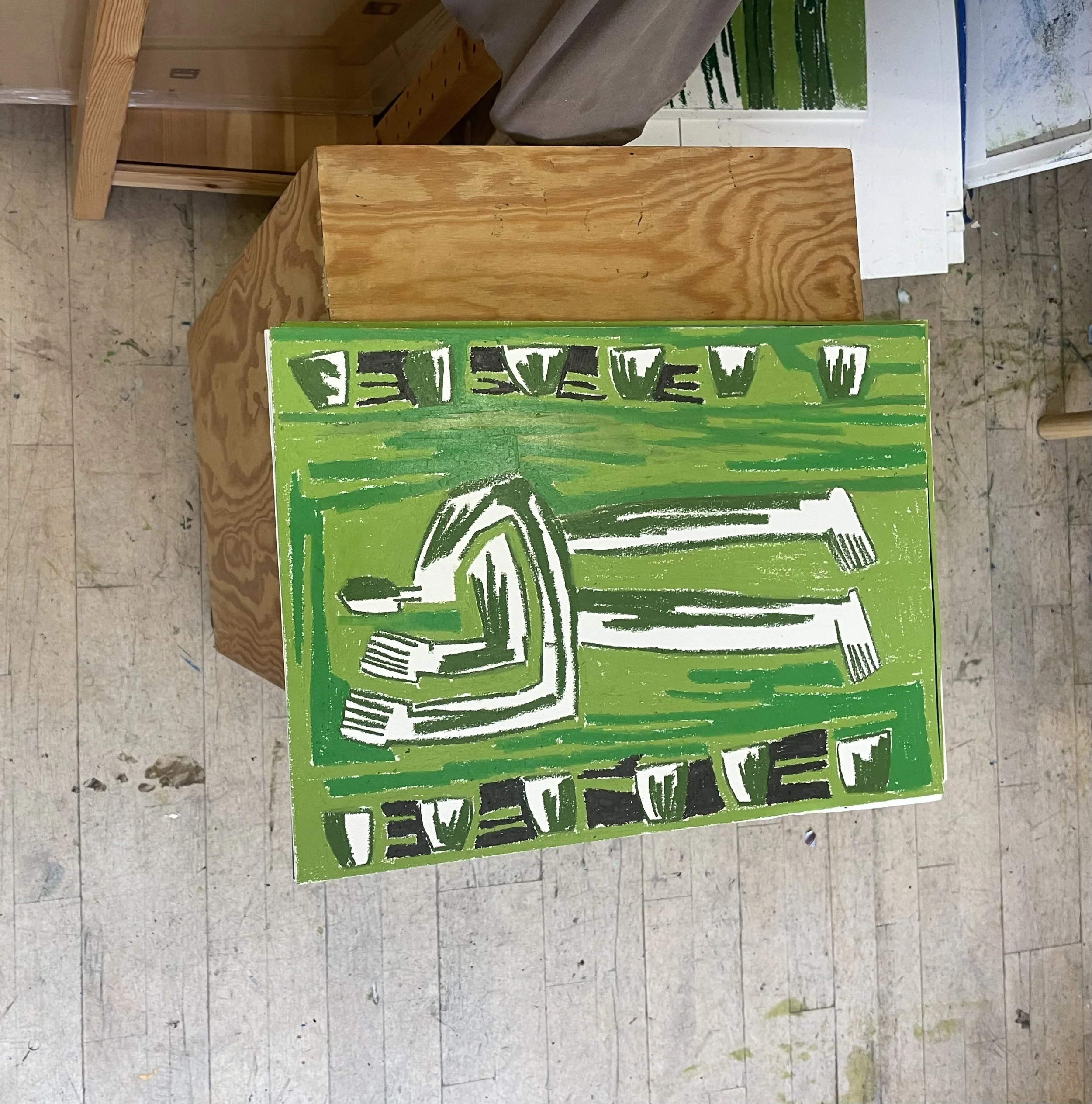 'Grøn solopgang'
Oliepastel på papir
A3
2000 DKK