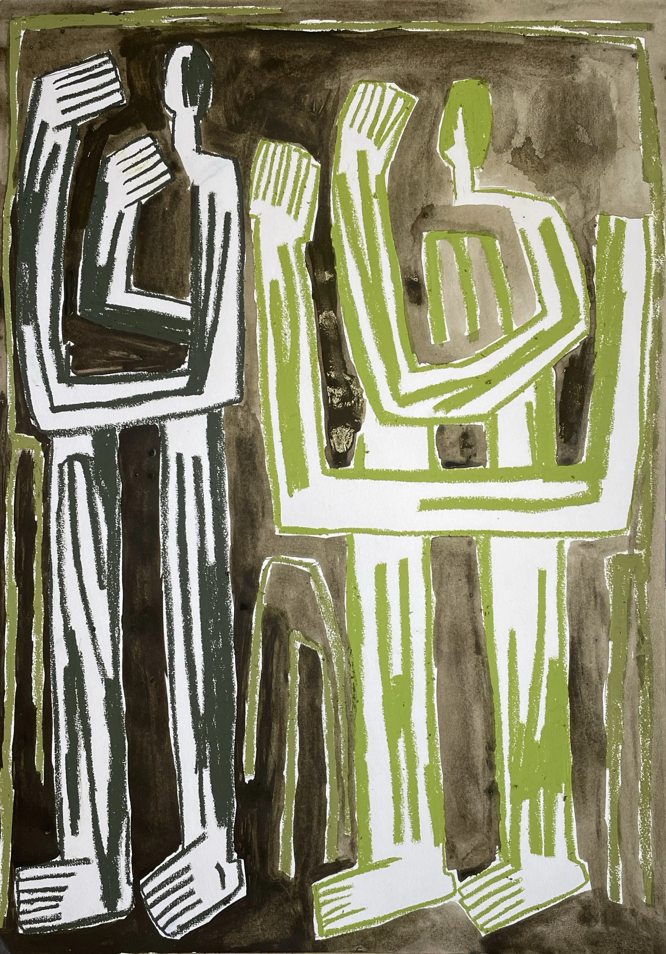 'Lyse aftner'
Oliepastel og akryl på papir
A2.
2400 DKK