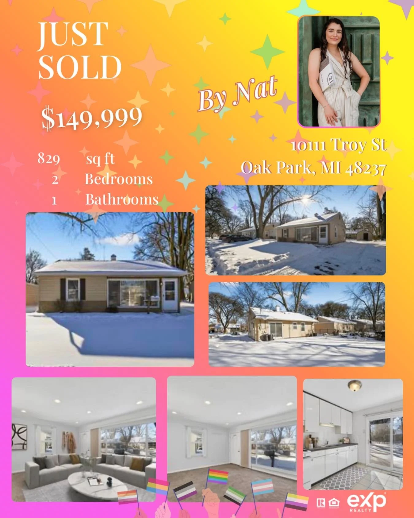HAPPY PRIDE Y&rsquo;ALL 🏳️&zwj;⚧️🏳️&zwj;🌈🏳️&zwj;⚧️🏳️&zwj;🌈🏳️&zwj;⚧️

Here&rsquo;s a beautiful $150K ranch just closed on in Oak Park, off 9 Mile &amp; Roswewood right next to Ferndale Lower Elementary📍2 bedrooms, 1 bathroom, plus 2 additional