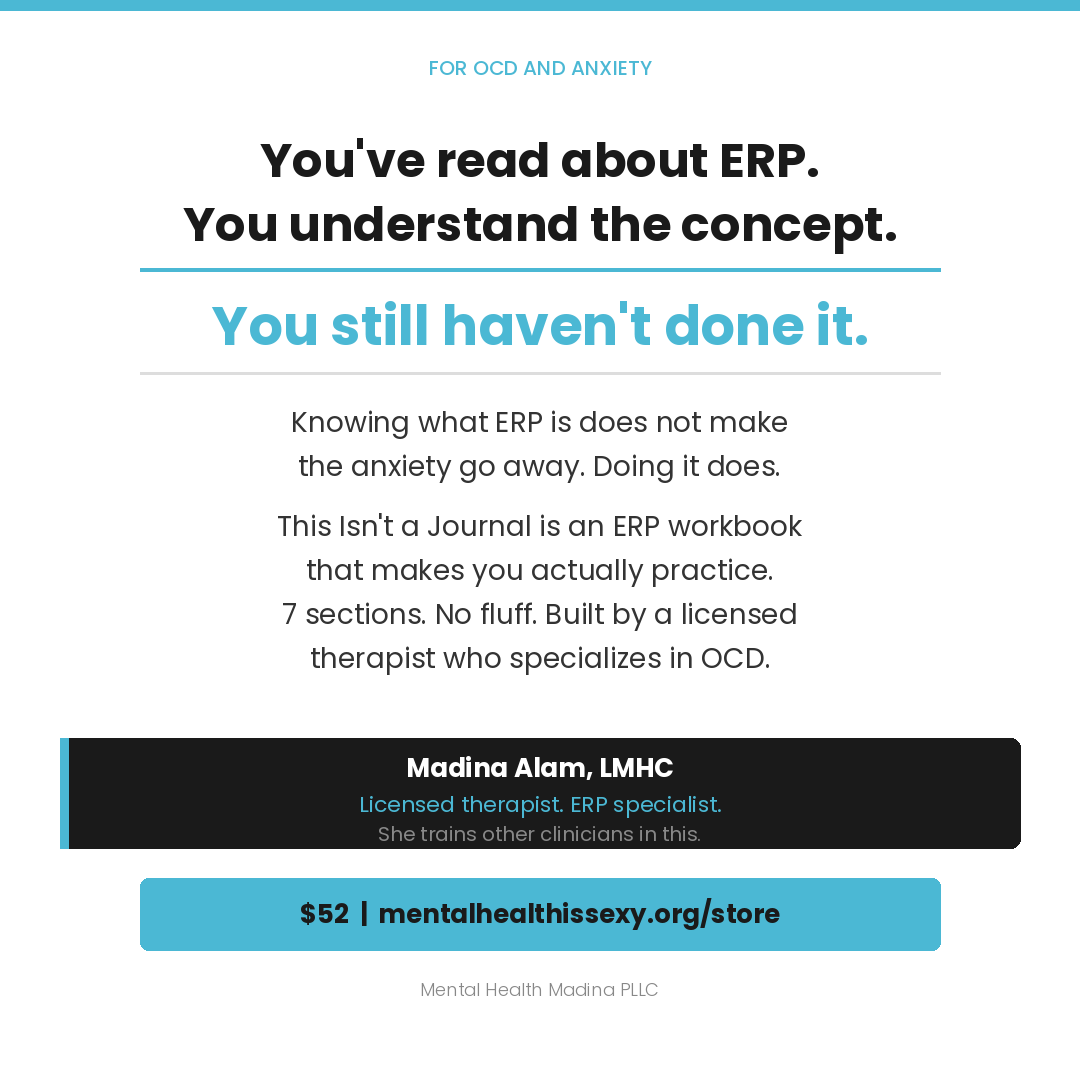 ERP workbook designed to help individuals overcome OCD, anxiety, panic disorder, and agoraphobia through exposure therapy.