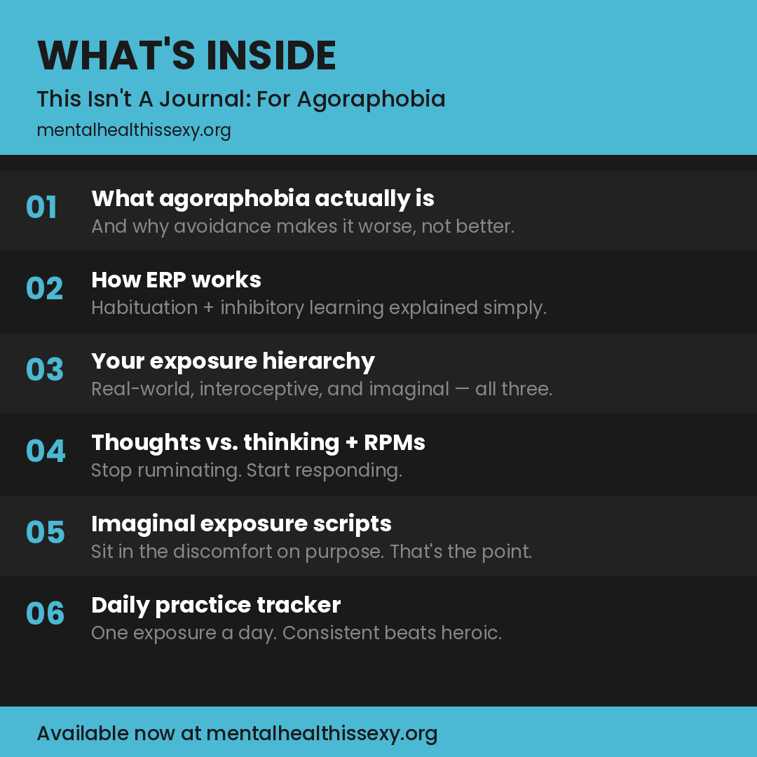 Agoraphobia exposure hierarchy worksheet from an ERP workbook.