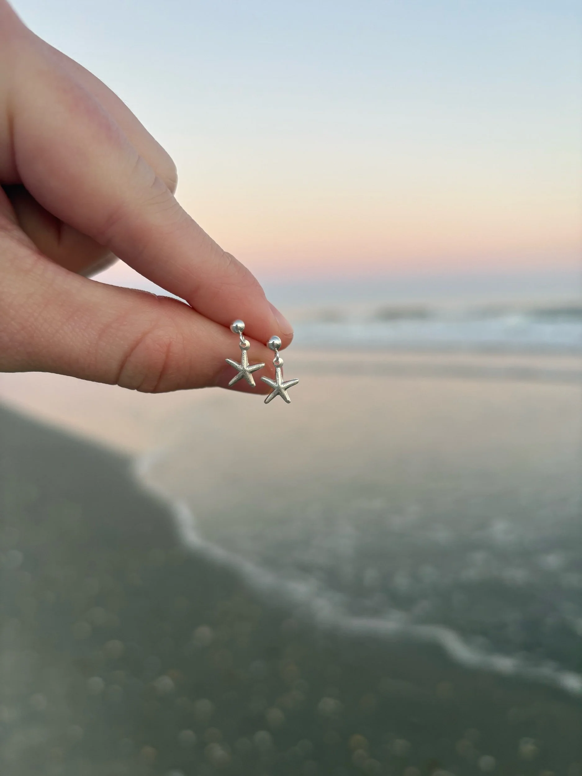 sterling silver starfish studs