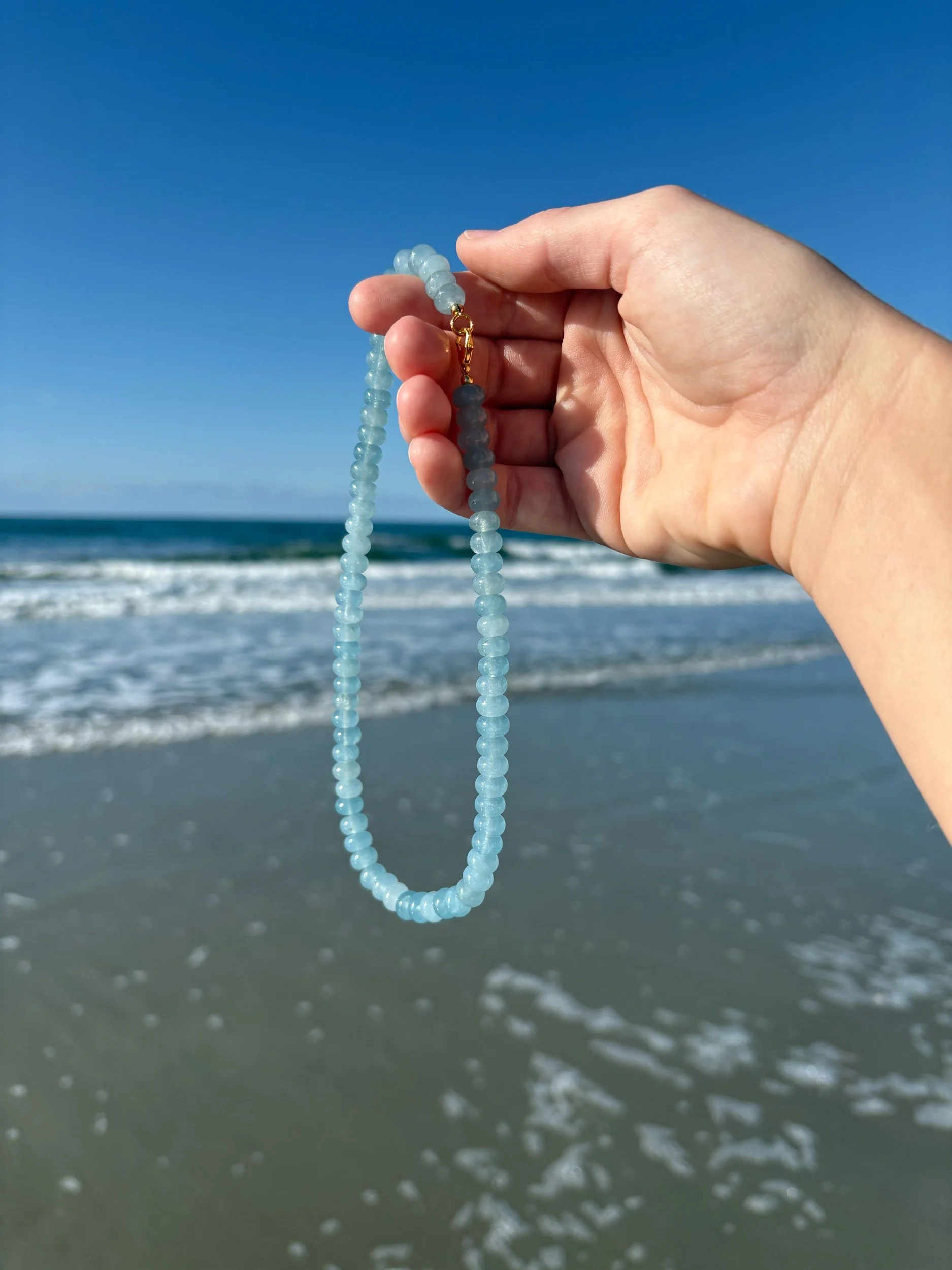 chunky aquamarine necklace