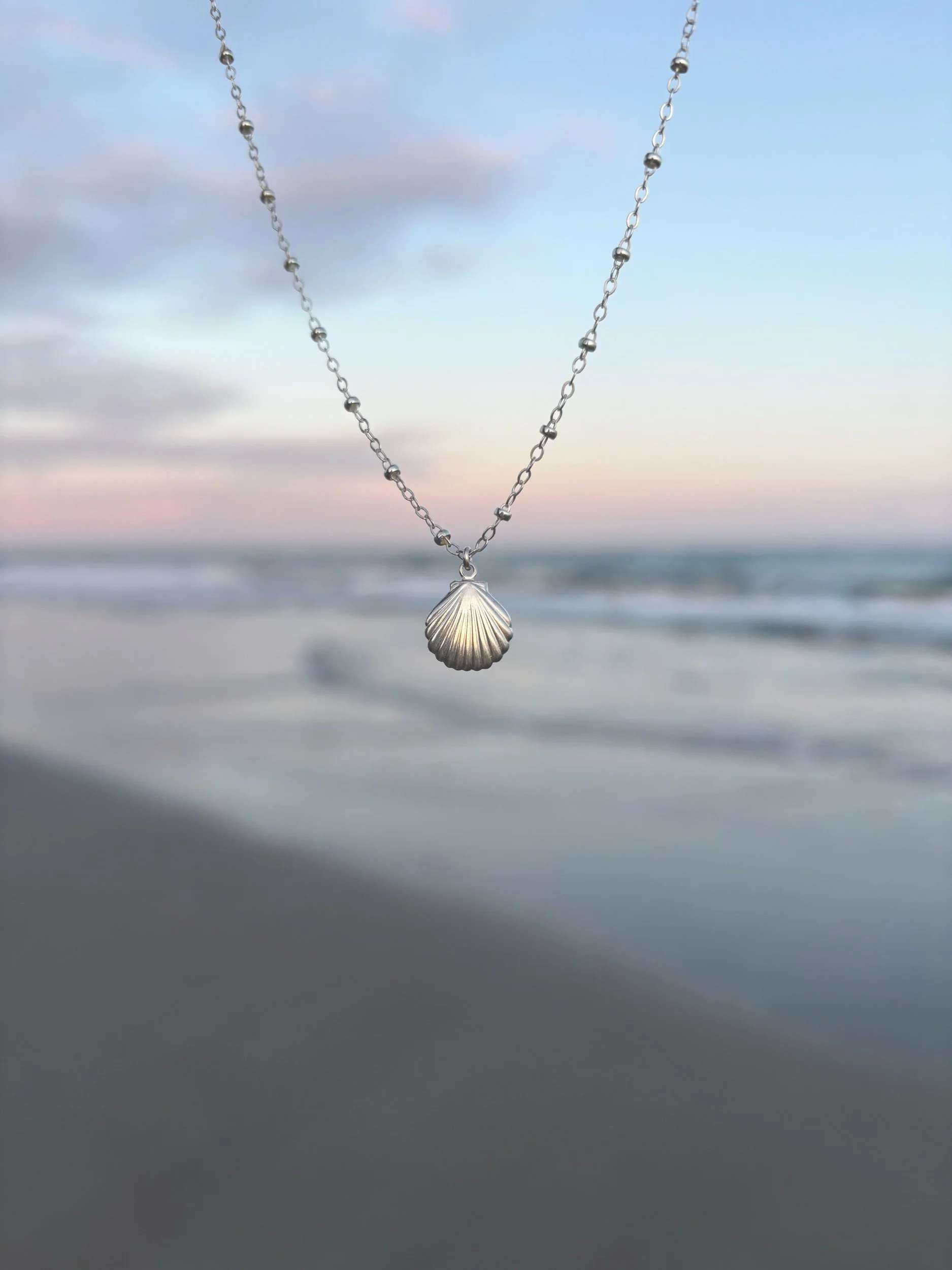 sterling silver seashell necklace