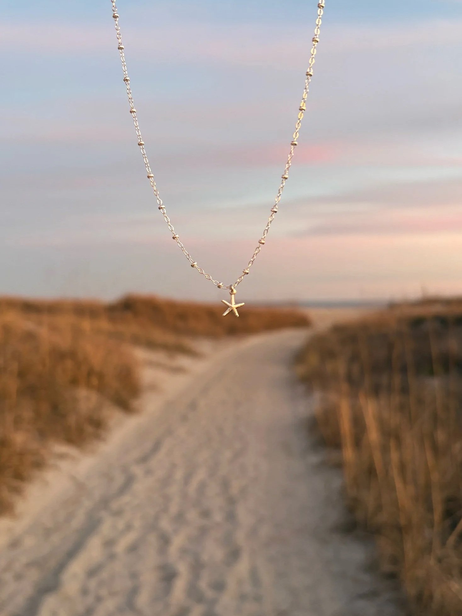 sterling silver starfish necklace