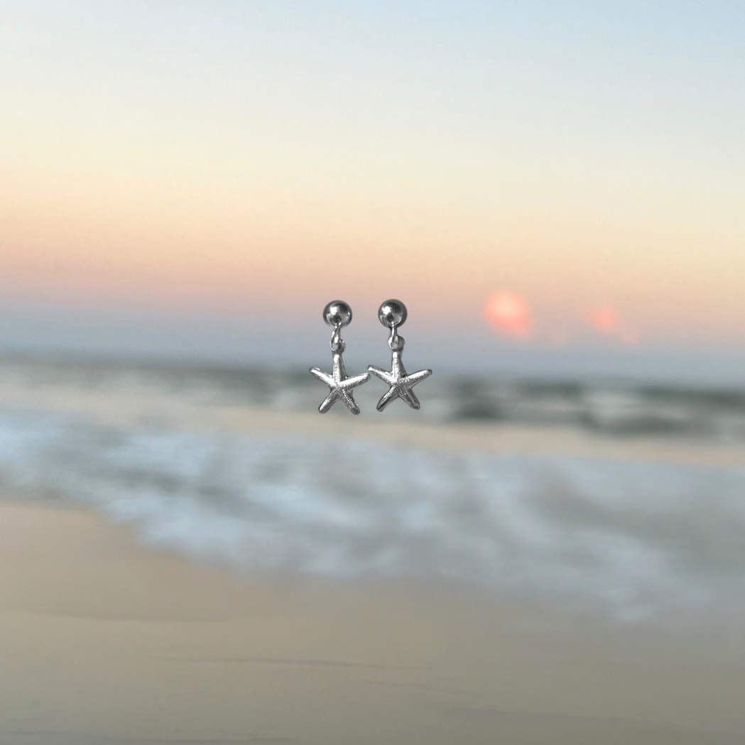 sterling silver starfish studs