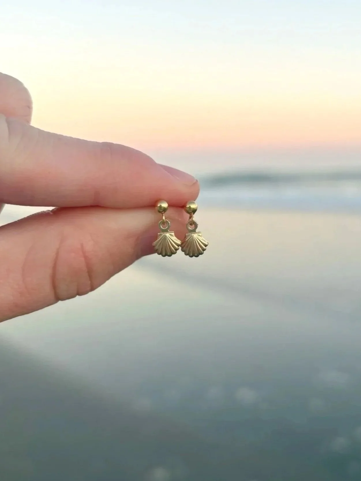 seashell stud earrings