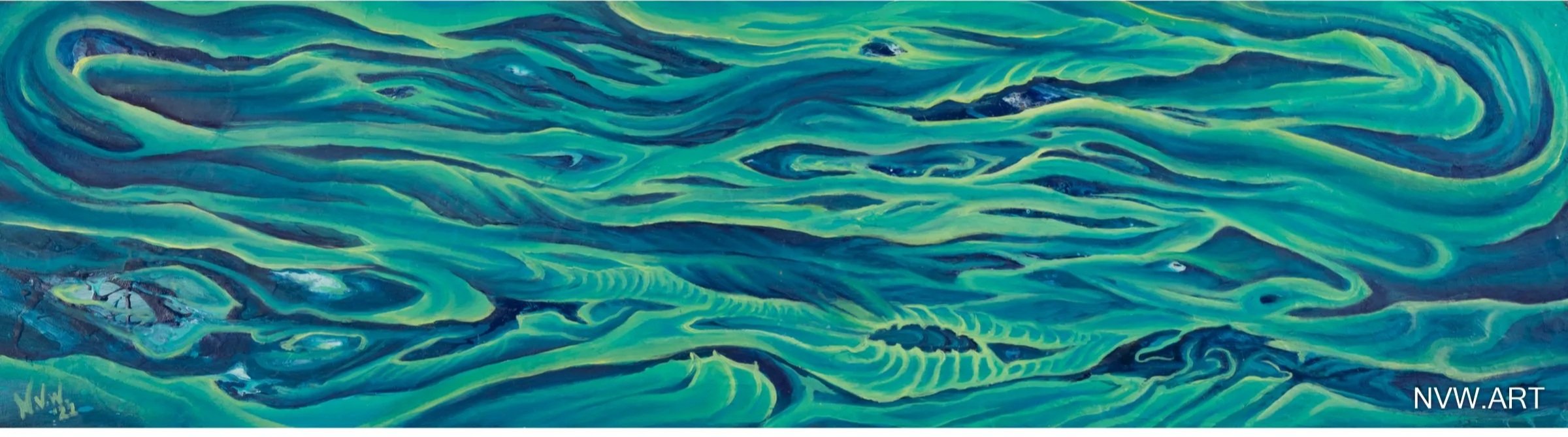 Waves of Healing, oil on board, 30x70cm, 2020, (unavailable)