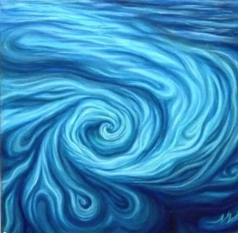 'As Deep as the Ocean', 
Oil on canvas, 
50x50cm, 2023,
£1120