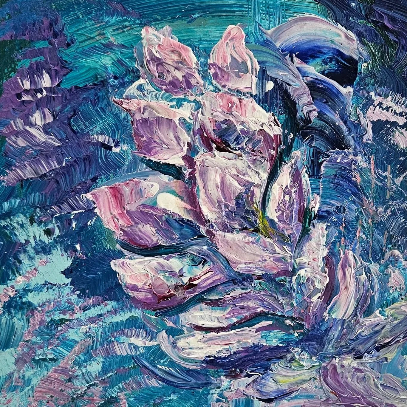 'Iris'
Acrylic on board,
Framed 33x33cm,
£1,550
2026