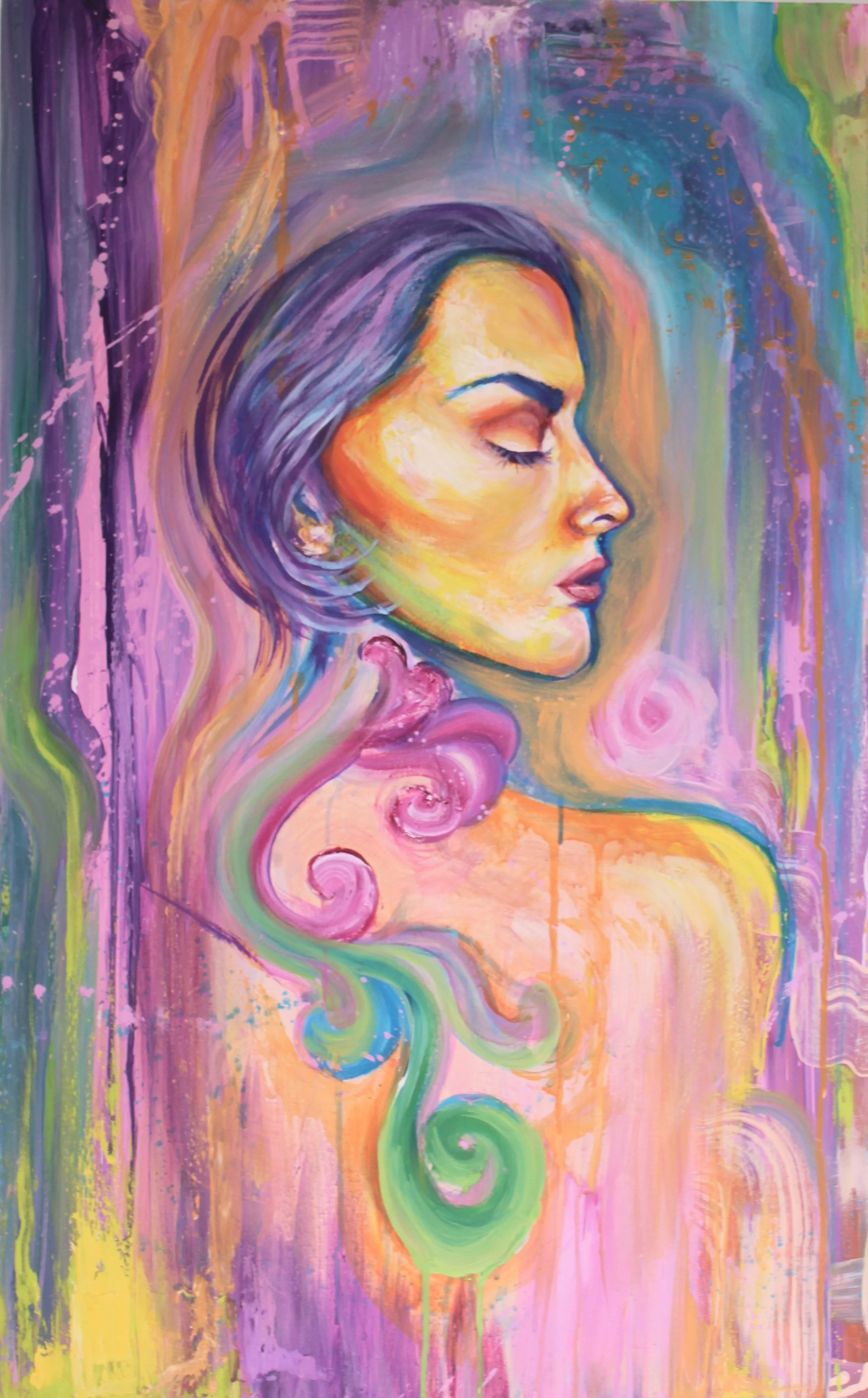 Breaking chains, 60x90cm, acrylic on canvas, 2025