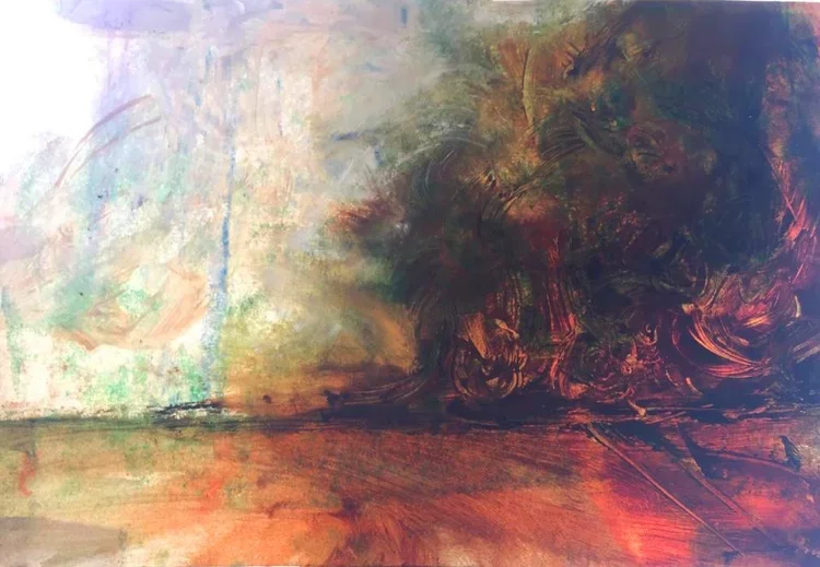 'Out of the woods'
Oil pastel on paper,
15x25cm, 2020
£175 SOLD