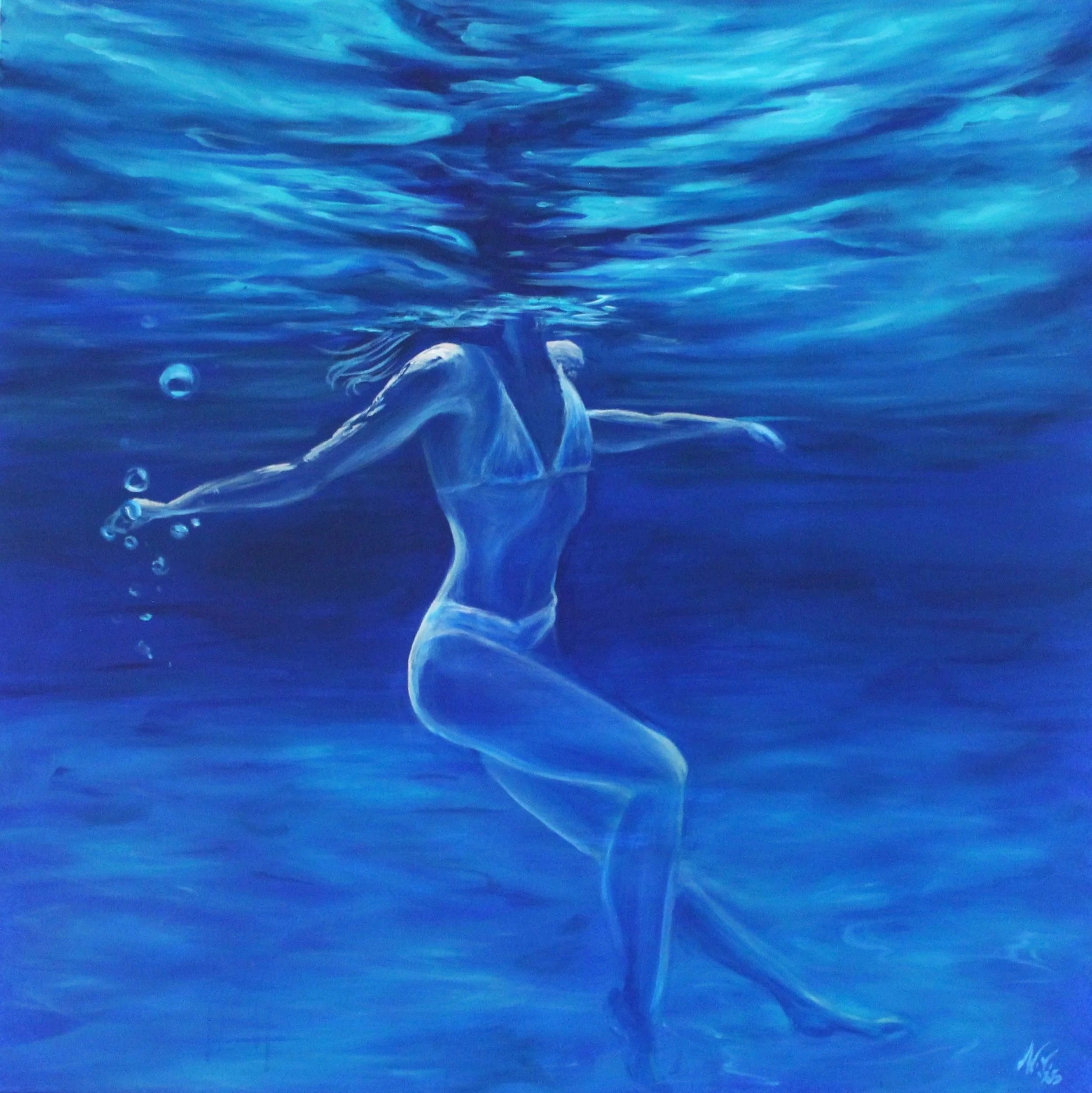'Coming up for air'
Acrylic on canvas,
100x100cm
£4,500